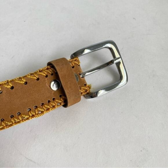 Vintage Belt Western Whipstitched Southwest Brown Faux‎ Leather Unisex Womens XL main image 9
